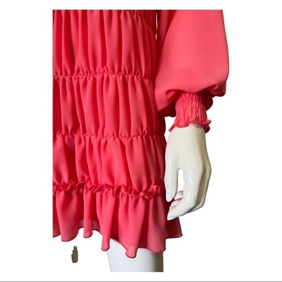 Nasty Gal- Tier She Comes Chiffon Mini Dress size US-6 - Picture 5 of 8